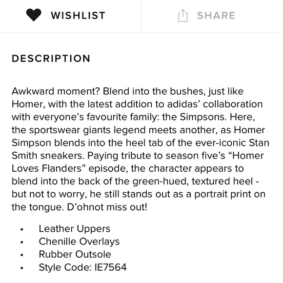 Adidas Stan Smith ‘Homer Simpson’ size UK 6 unisex - Picture 4 of 7